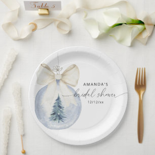 Elegant winter bridal shower  paper plates