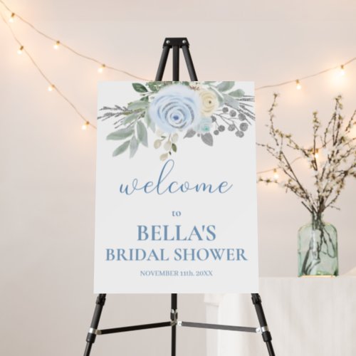 Elegant Winter Bridal Shower Welcome Sign