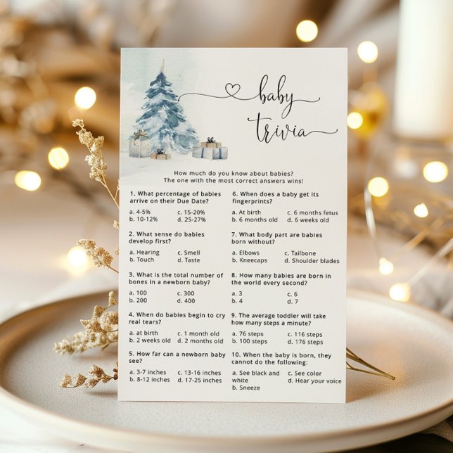 Elegant winter calligraphy baby trivia game (Creator Uploaded)