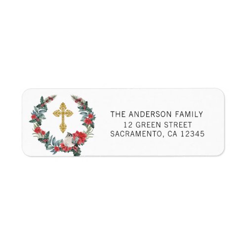 Elegant Winter Christening Baptism Confirmation Label