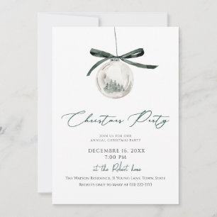 Elegant Winter Christmas Ornament Invitation