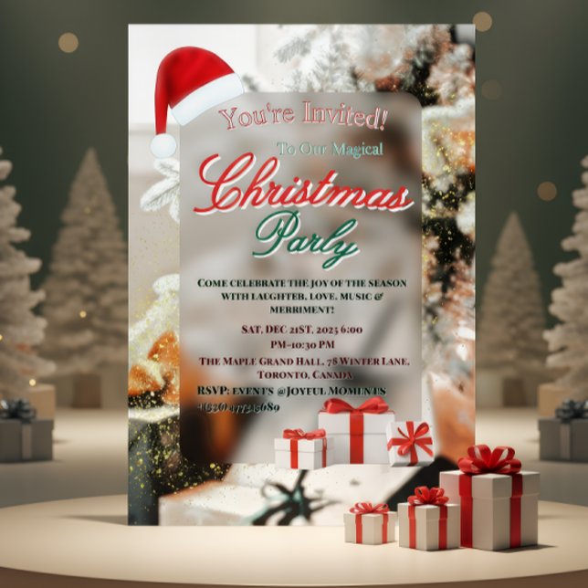 Elegant Winter Christmas Party Invitation Foil Invitation (Creator Uploaded)