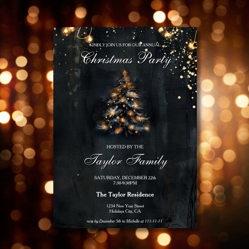 Elegant Winter Corporate Christmas Dinner Party Invitation