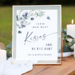 Elegant Winter Dusty Blue Foliage Bridal Shower Poster<br><div class="desc">Elegant Winter Dusty Blue Foliage Bridal Shower Poster.</div>