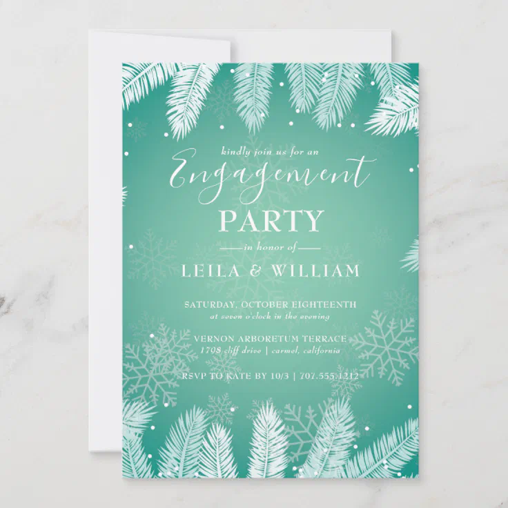 Elegant Winter Engagement Party Invitation Zazzle