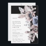 Elegant Winter Evening Black Floral Onyx Wedding Invitation<br><div class="desc">Elegant Winter Evening Black Floral Onyx Wedding Invitation</div>