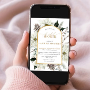 Elegant Winter Evergreen Elegant Bridal Shower Invitation
