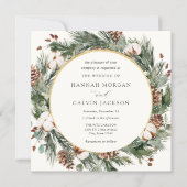 Elegant Winter Evergreen Wedding Invitation | Zazzle