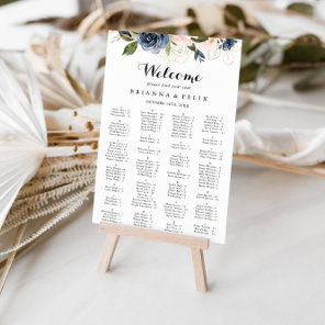 Elegant Winter Floral Alphabetical Seating Chart