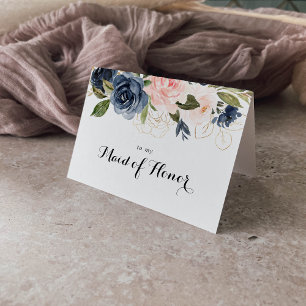 Elegant Winter Floral Bridal Party Thank You Card