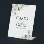 Elegant Winter Floral Bridal Shower Cards & Gifts Pedestal Sign<br><div class="desc">The "Elegant Winter Floral Bridal Shower Cards & Gifts Pedestal Sign" combines function with winter charm, making it an essential addition to your celebration. Featuring soft watercolor blooms, pinecones, and seasonal greenery, this sign sets a graceful tone while guiding guests to neatly place their gifts and cards. Its timeless design...</div>