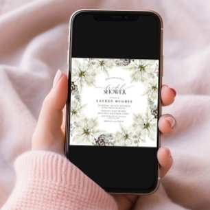 Elegant Winter Floral Bridal Shower Invitation