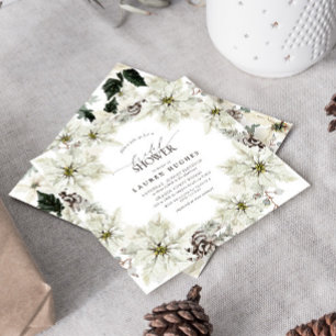Elegant  Winter Floral Bridal Shower  Invitation