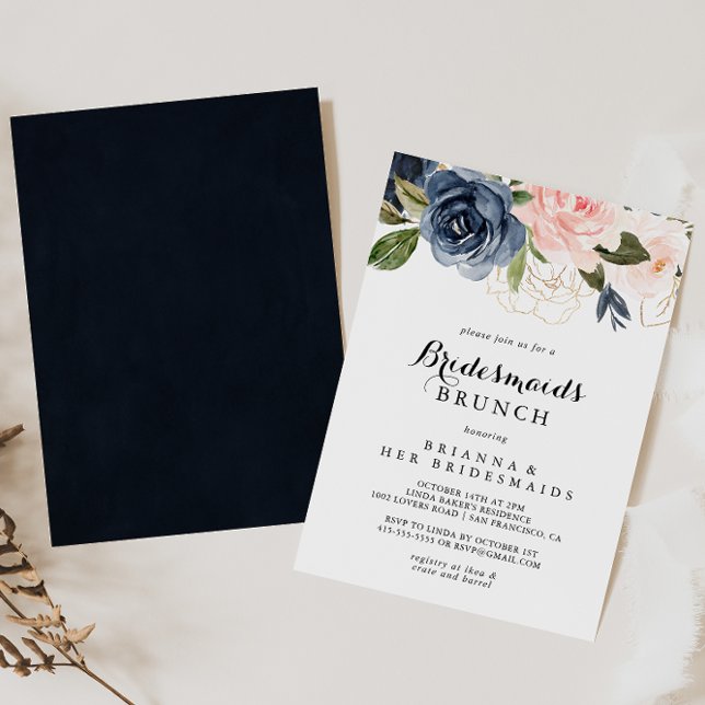 Elegant Winter Floral Bridesmaids Brunch Shower Invitation (Creator Uploaded)