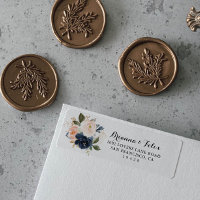 Elegant Winter Floral Calligraphy Return Address