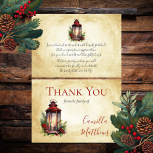 Elegant Winter Floral Candle Bereavement Thank You