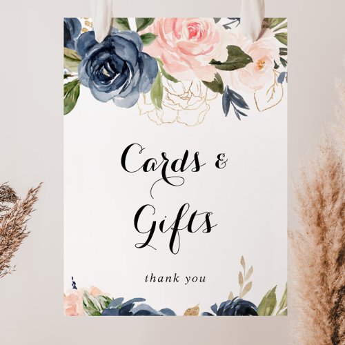 Elegant Winter Floral Cards and Gifts Sign