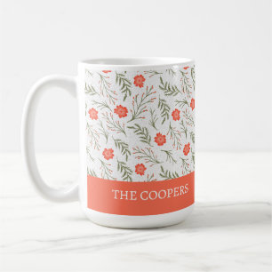 Elegant Winter Floral Festive Holiday Coffee Mug