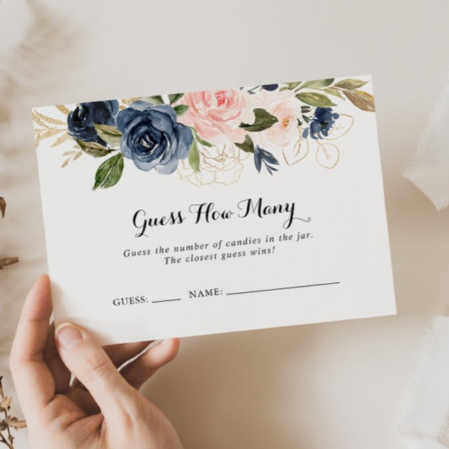 Elegant Winter Floral Guess How Many Game Card (Creator Uploaded)