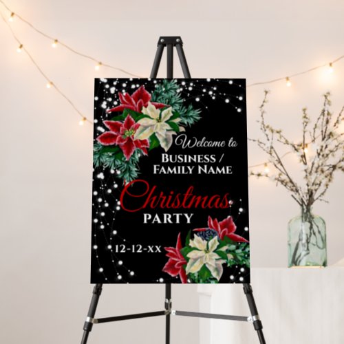 Elegant Winter Floral Poinsettia Party Foam Board