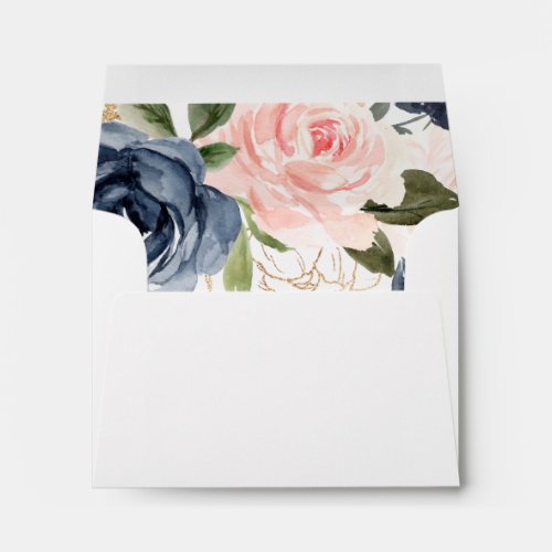 Elegant Winter Floral Self_Addressed RSVP Envelope