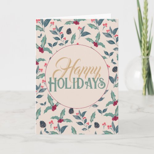 Elegant Winter floral Watercolor Christmas Card