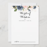 Elegant Winter Floral Wedding Words of Wisdom Advice Card<br><div class="desc">This elegant winter floral wedding words of wisdom advice card is perfect for a modern wedding. The design features beautiful hand-painted dark blue, blue, navy, pink , blush, gold flowers and green foliage, bunched into elegant bouquets. These cards are perfect for a wedding, bridal shower, baby shower, graduation party &...</div>