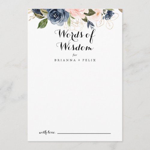 Elegant Winter Floral Wedding Words of Wisdom
