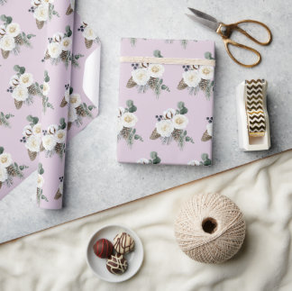 Elegant Winter Floral Wrapping Paper