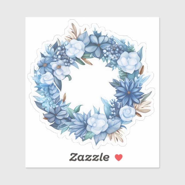 Elegant Winter Flower Wreath Sticker (Sheet)
