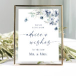 Elegant Winter Foliage Advice & Wishes Wedding Poster<br><div class="desc">Elegant Winter Foliage Advice & Wishes Wedding Poster.</div>