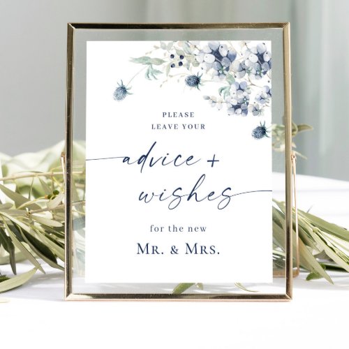 Elegant Winter Foliage Advice  Wishes Wedding Poster