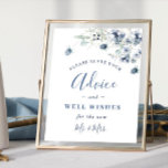 Elegant Winter Foliage Advice & Wishes Wedding Poster<br><div class="desc">Elegant Winter Foliage Advice & Wishes Wedding Poster.</div>