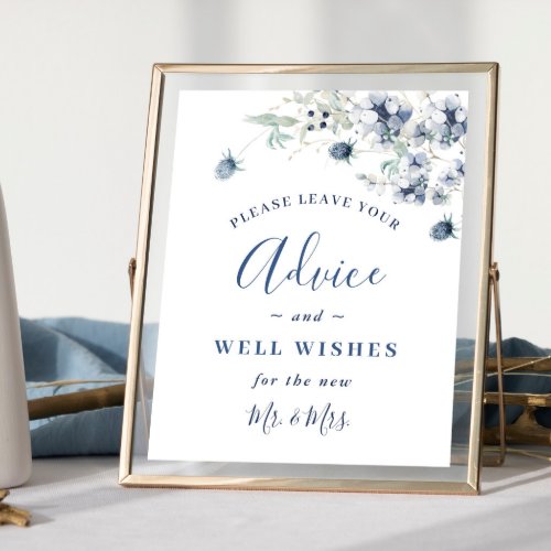 Elegant Winter Foliage Advice  Wishes Wedding Poster