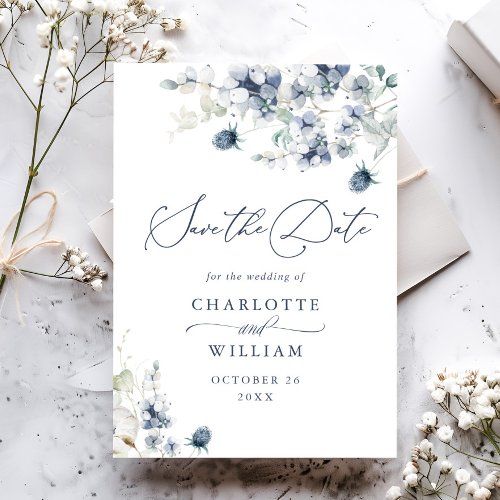 Elegant Winter Foliage Boho Wedding Save the Date