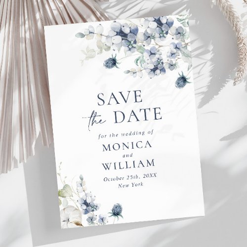 Elegant Winter Foliage Boho Wedding Save the Date