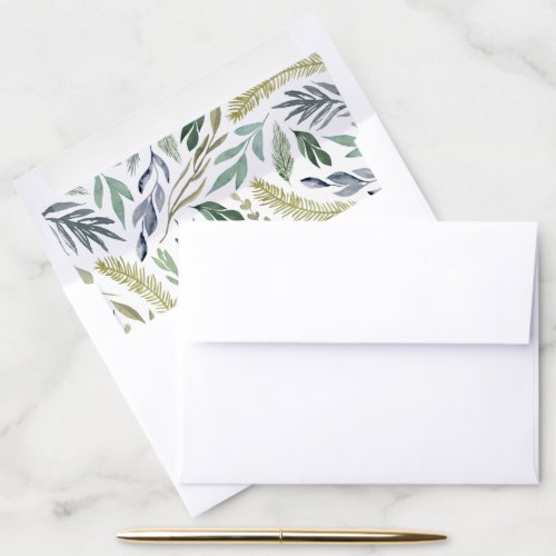 Elegant Winter Foliage  Holiday Envelope Liner