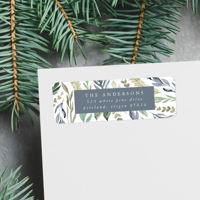 Elegant Winter Foliage Holiday Return Address Label (Creator Uploaded)