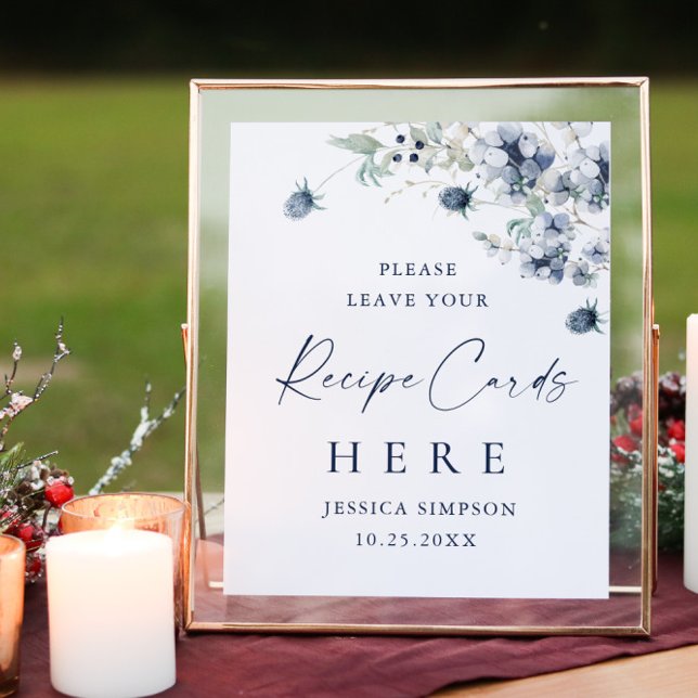 Elegant Winter Foliage Recipe Cards Here Poster (Creator Uploaded)