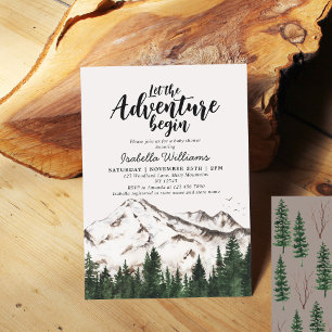 Elegant Winter Forest Adventure Boy Baby Shower  Invitation