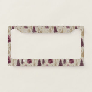 Elegant Winter Forest Christmas Pattern (9) License Plate Frame
