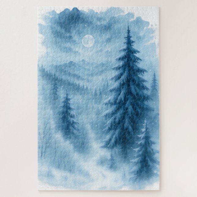 Elegant Winter Forest Corporate Holiday Gifts Jigsaw Puzzle (Vertical)