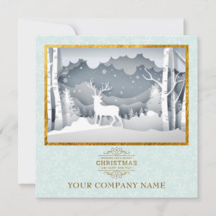 Elegant Winter Forest Deer Holiday and Christmas Card