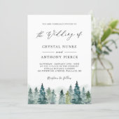 Elegant Winter Forest Pine Trees Wedding Invitation | Zazzle