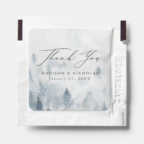 Elegant Winter Forest Thank You Wedding Favor Hand Sanitizer Packet