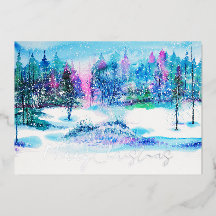 Elegant Winter Forest Watercolor Christmas