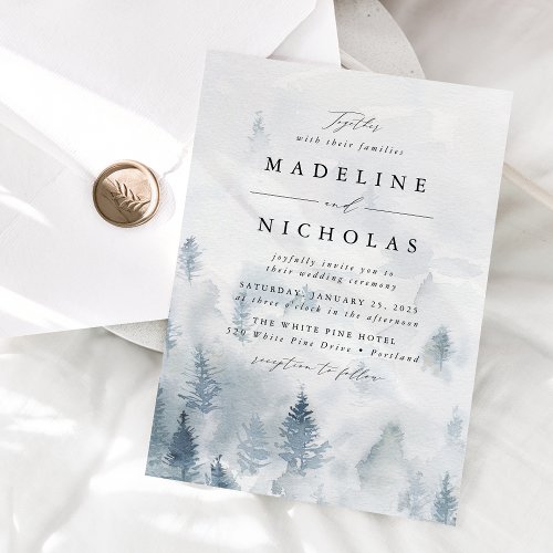 Elegant Winter Forest Wedding Invitation
