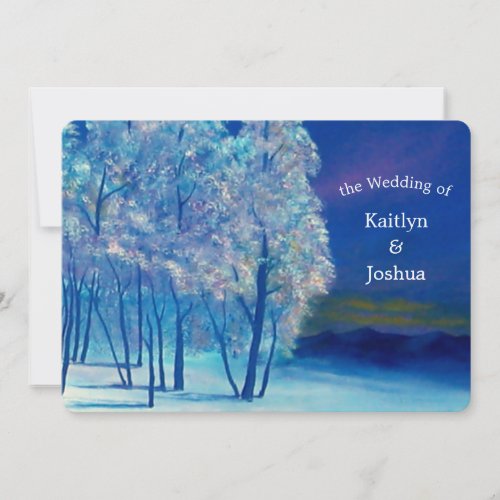 Elegant Winter Frosty Trees Wedding Invitation