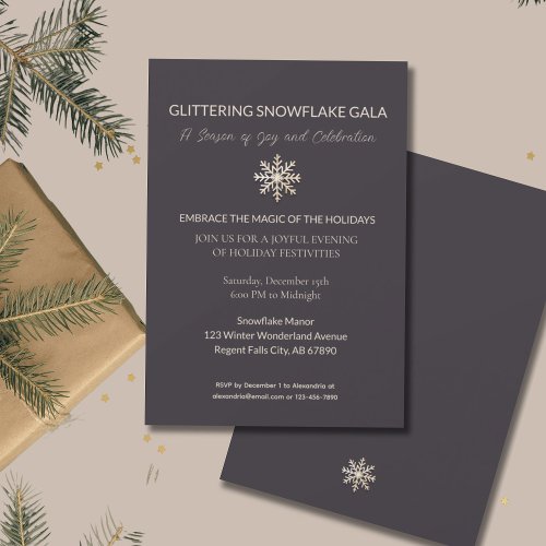 Elegant Winter Gala Invitation Champagne Snowflake