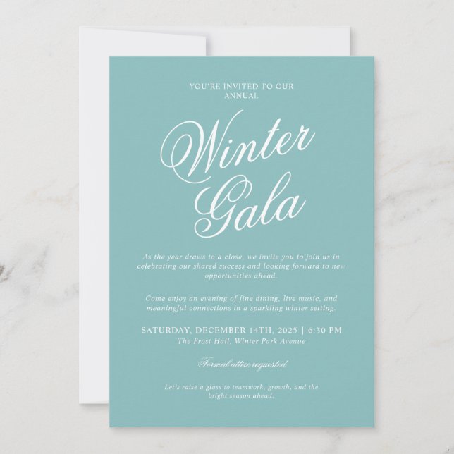 Elegant Winter Gala Invitation Formal Holiday (Front)